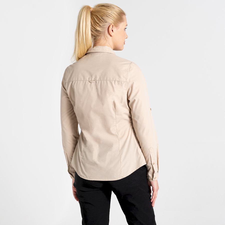 Craghoppers Kiwi II Long Sleeved Skjorter Dame Brune | IPA1691HM