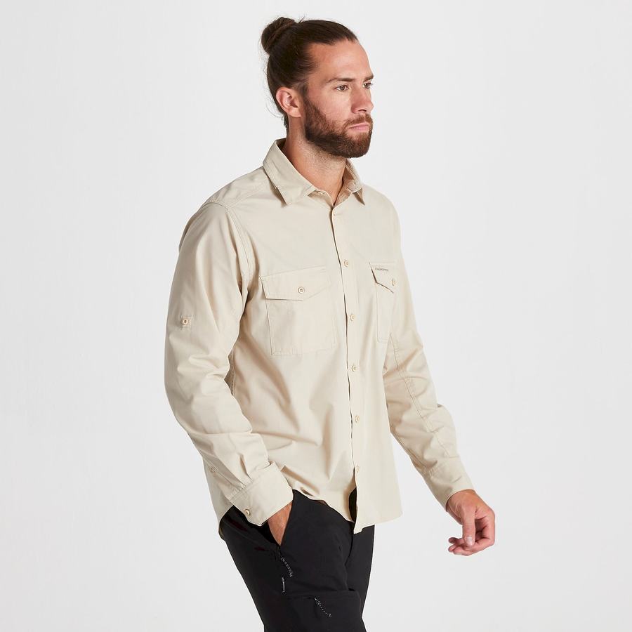 Craghoppers Kiwi Long Sleeved Skjorter Herre Beige | IAR4565QO