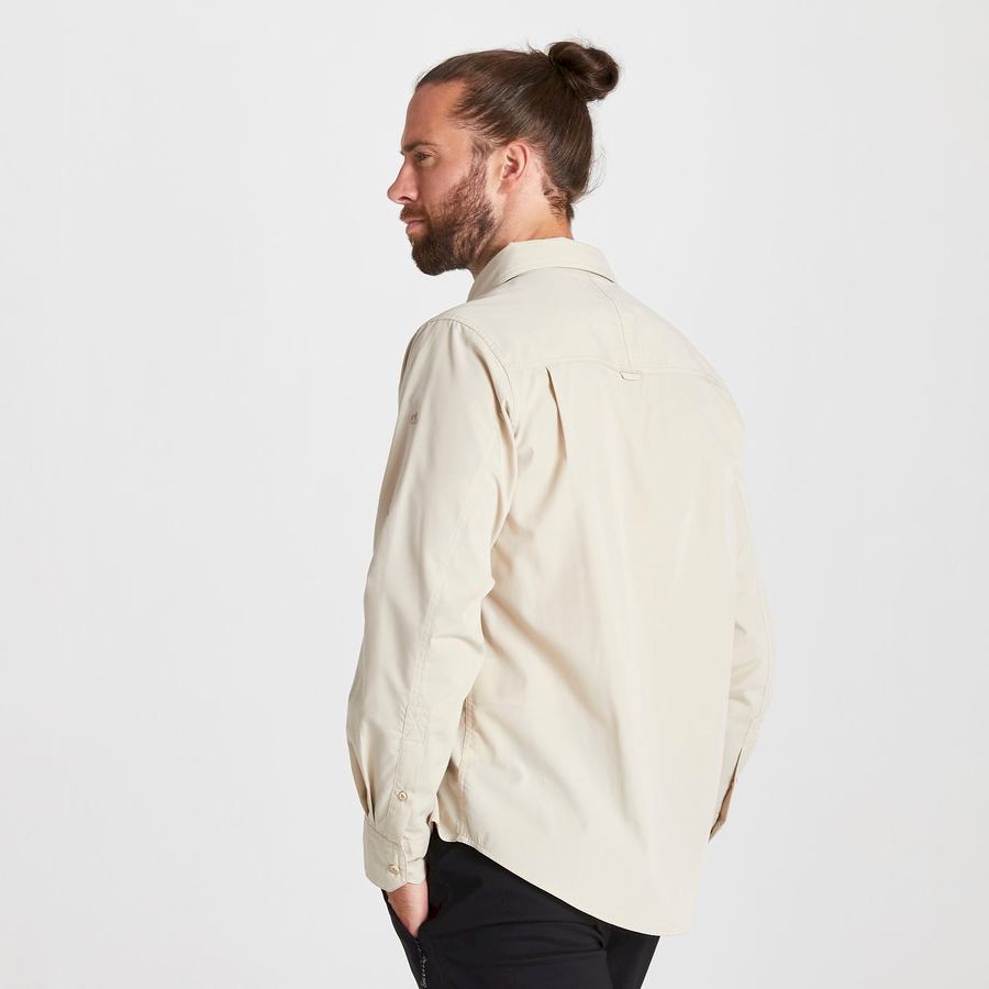 Craghoppers Kiwi Long Sleeved Skjorter Herre Beige | IAR4565QO