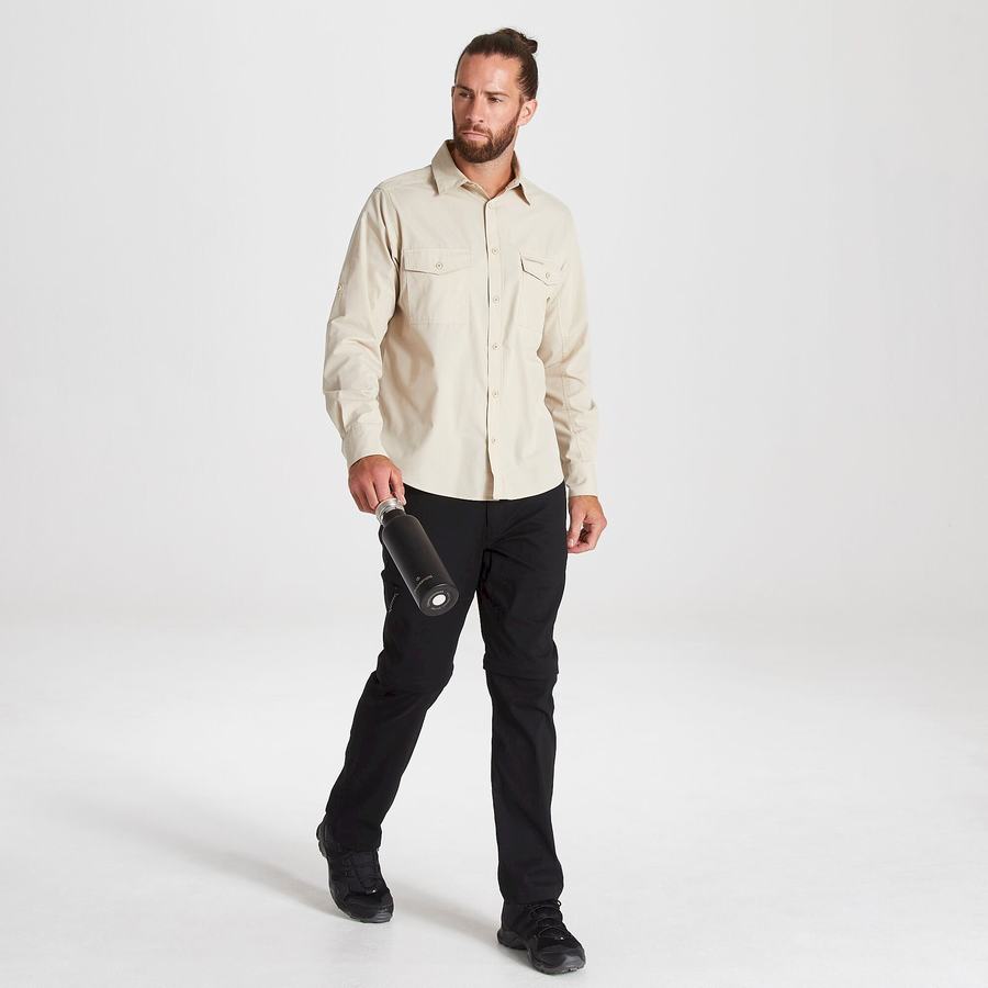 Craghoppers Kiwi Long Sleeved Skjorter Herre Beige | IAR4565QO