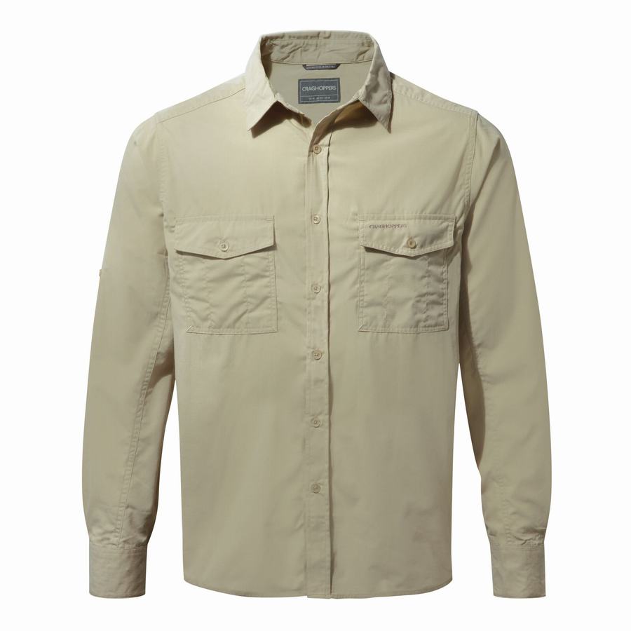 Craghoppers Kiwi Long Sleeved Skjorter Herre Beige | IAR4565QO