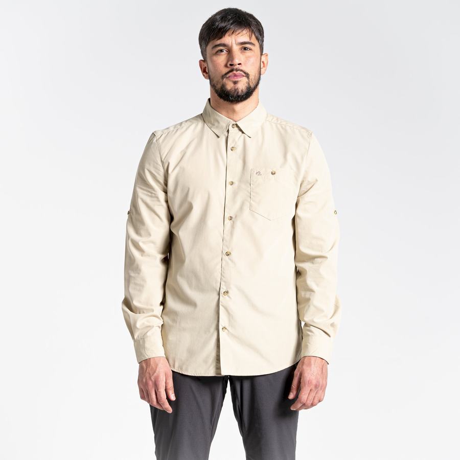 Craghoppers Kiwi Ridge Long Sleeved Skjorter Herre Beige | TBL3595RF