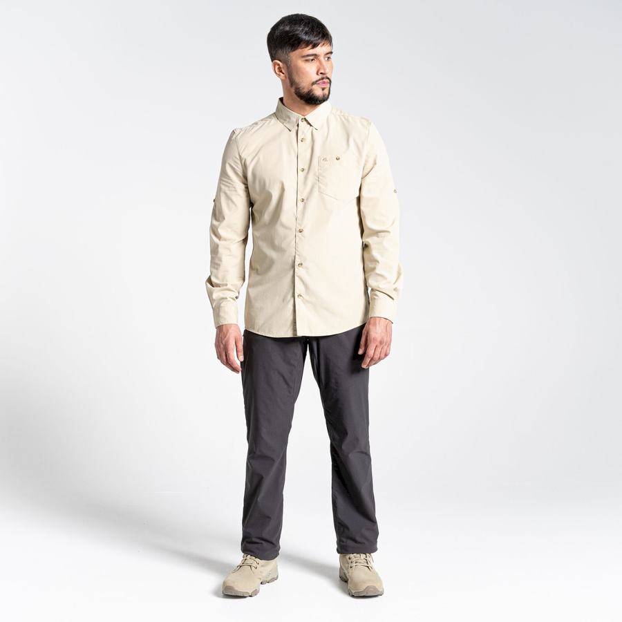 Craghoppers Kiwi Ridge Long Sleeved Skjorter Herre Beige | TBL3595RF