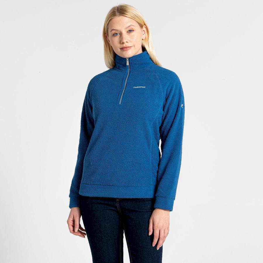 Craghoppers Lilian Half Zip Trøjer Dame Blå | NKS9573YW