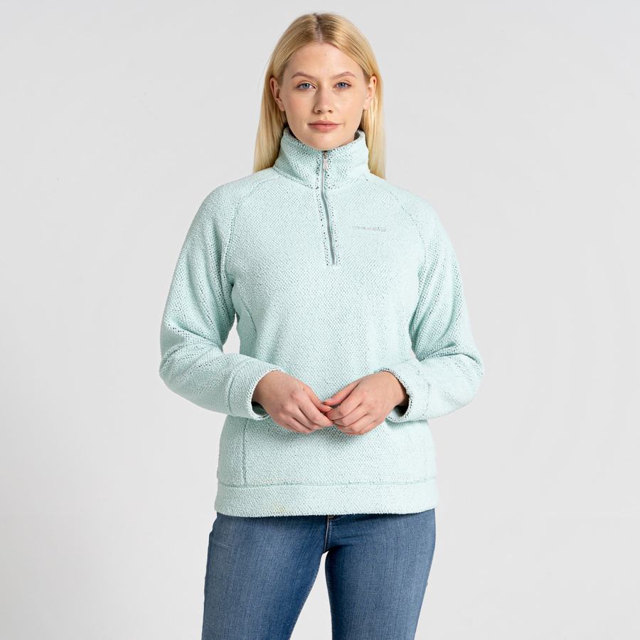 Craghoppers Lilian Half Zip Trøjer Dame Grøn | SVB4371PC