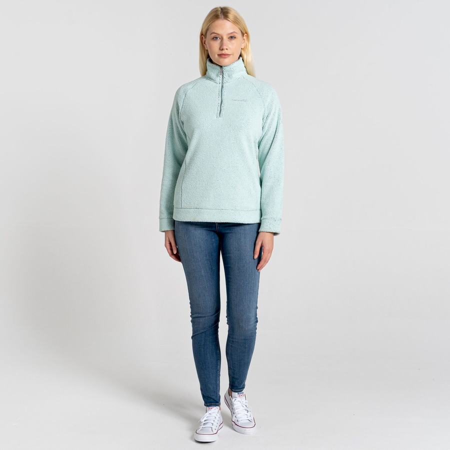 Craghoppers Lilian Half Zip Trøjer Dame Grøn | SVB4371PC