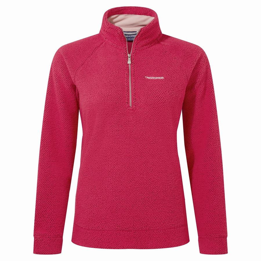 Craghoppers Lilian Half Zip Trøjer Dame Lilla Blomster | TYY6446NV