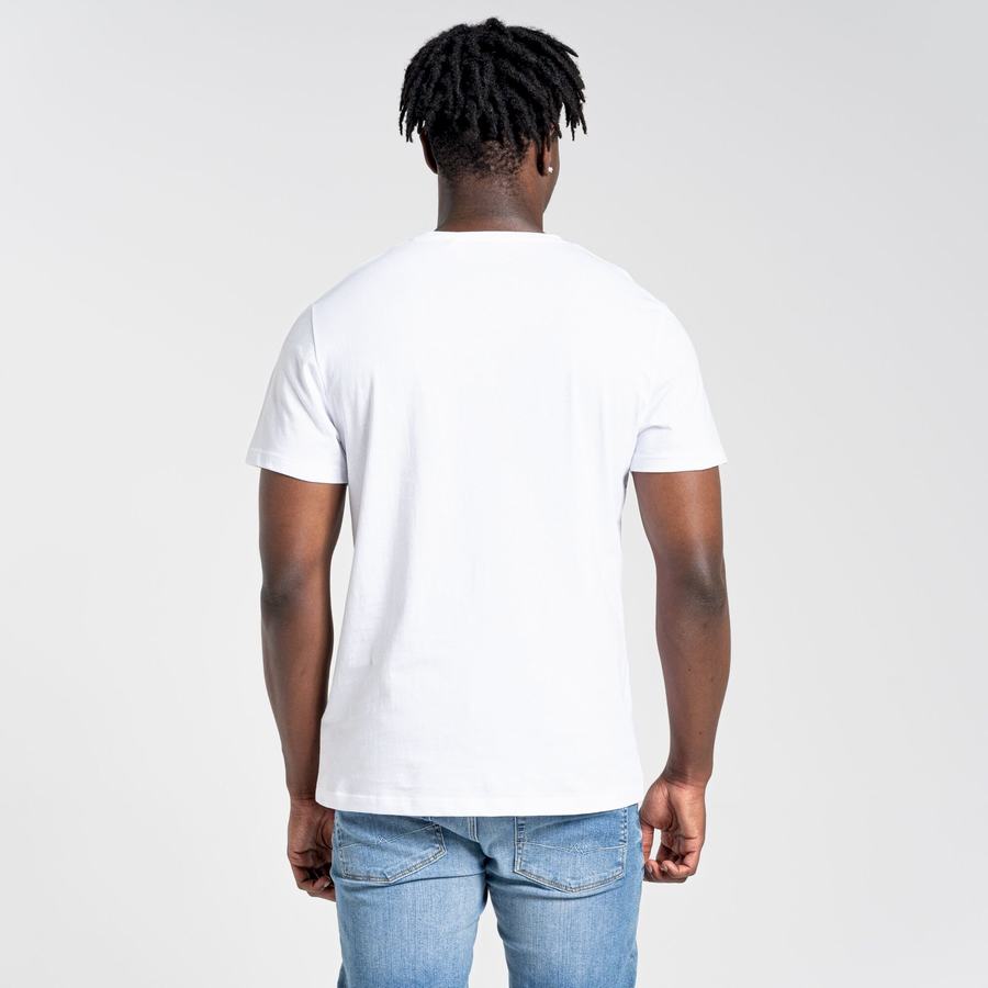 Craghoppers Lugo Kort Sleeved T-shirts Herre Hvide | EZN906RE