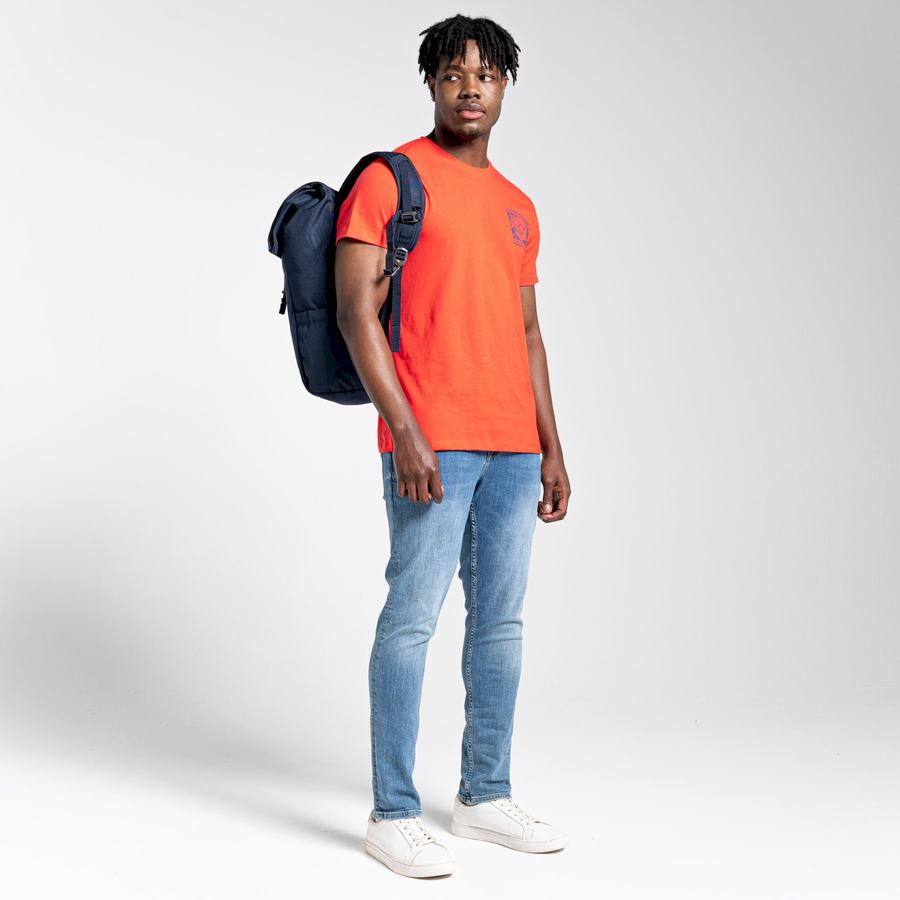 Craghoppers Lugo Kort Sleeved T-shirts Herre Orange Rød | NMF2875DT