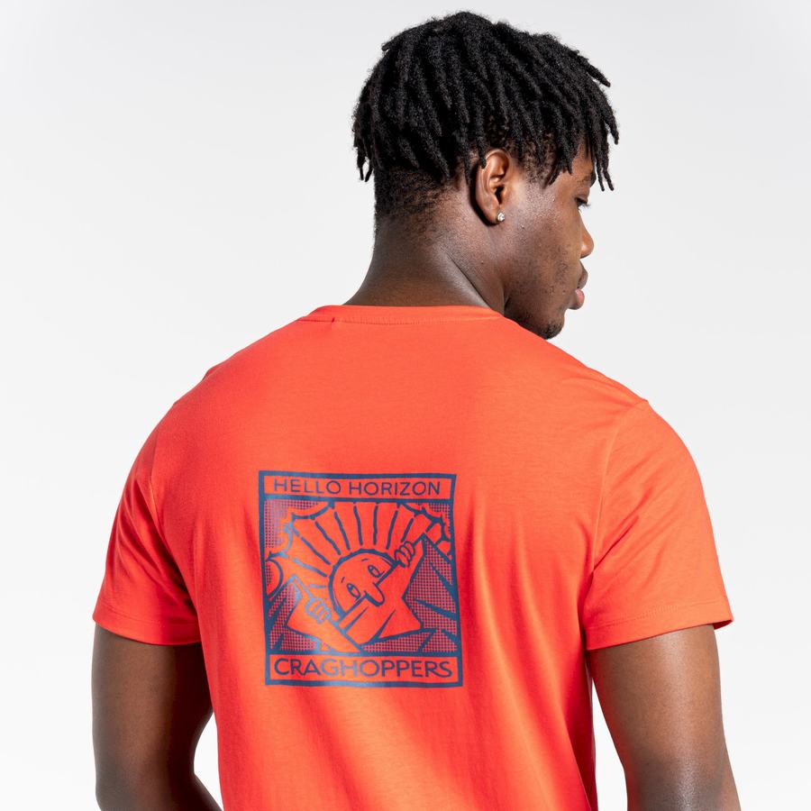 Craghoppers Lugo Kort Sleeved T-shirts Herre Orange Rød | NMF2875DT