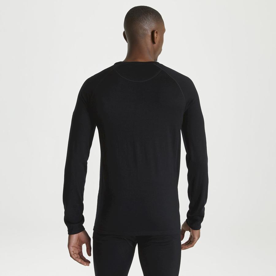 Craghoppers Merino Crew Neck Long Sleeved Baselayer II T-shirts Herre Sort | AVL5655FG