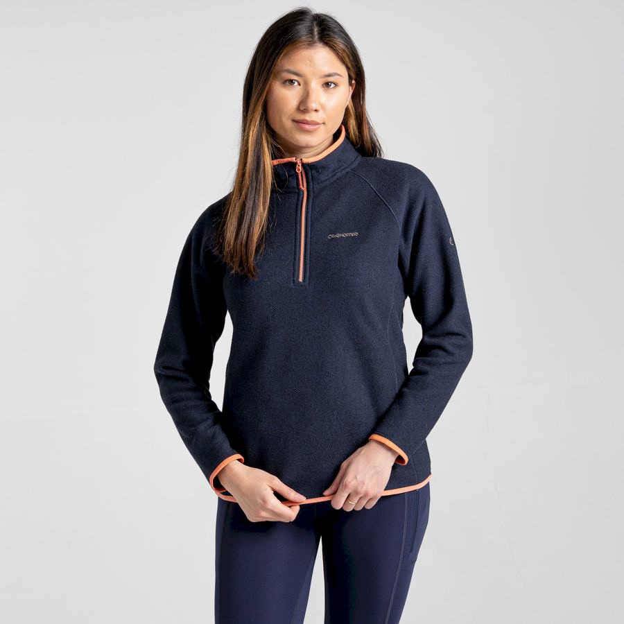 Craghoppers Milia Half Zip Trøjer Dame Blå Mørkeblå | GBZ1653DP