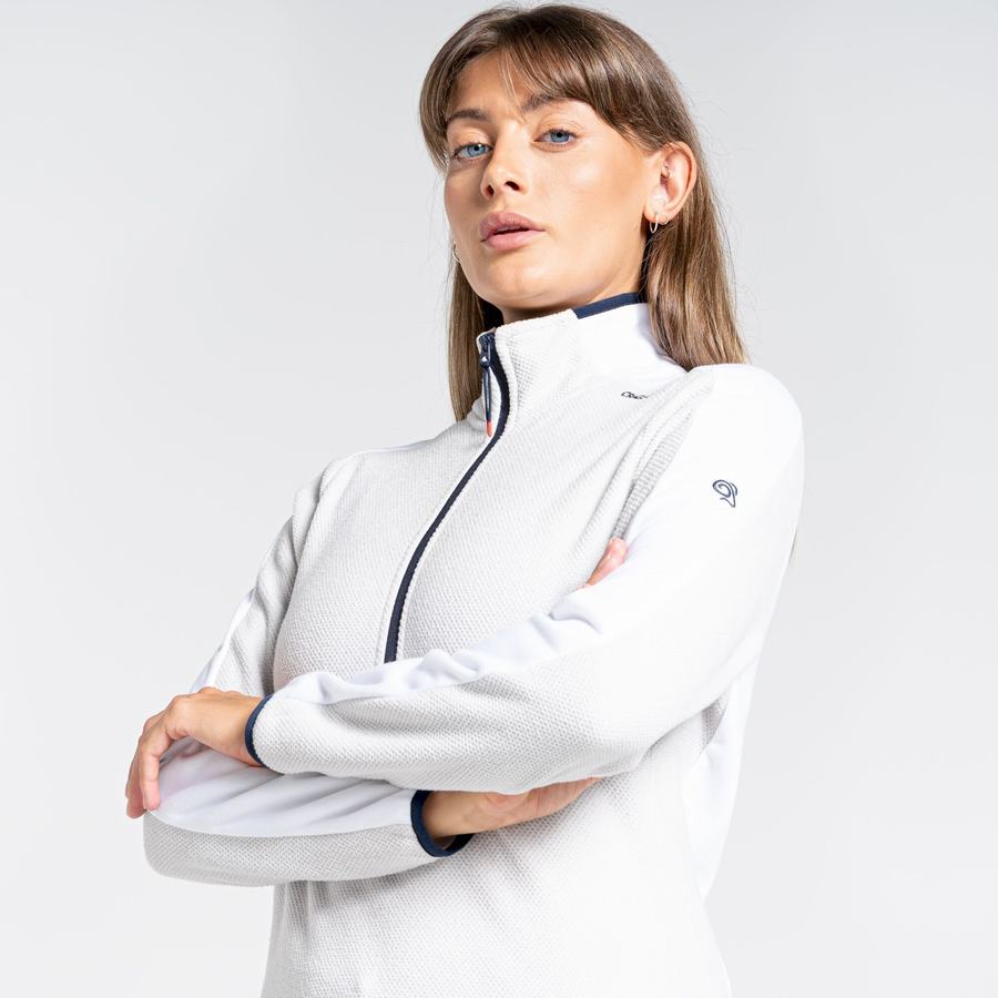 Craghoppers Minerva Half Zip Trøjer Dame Grå Hvide | XRZ6135DZ