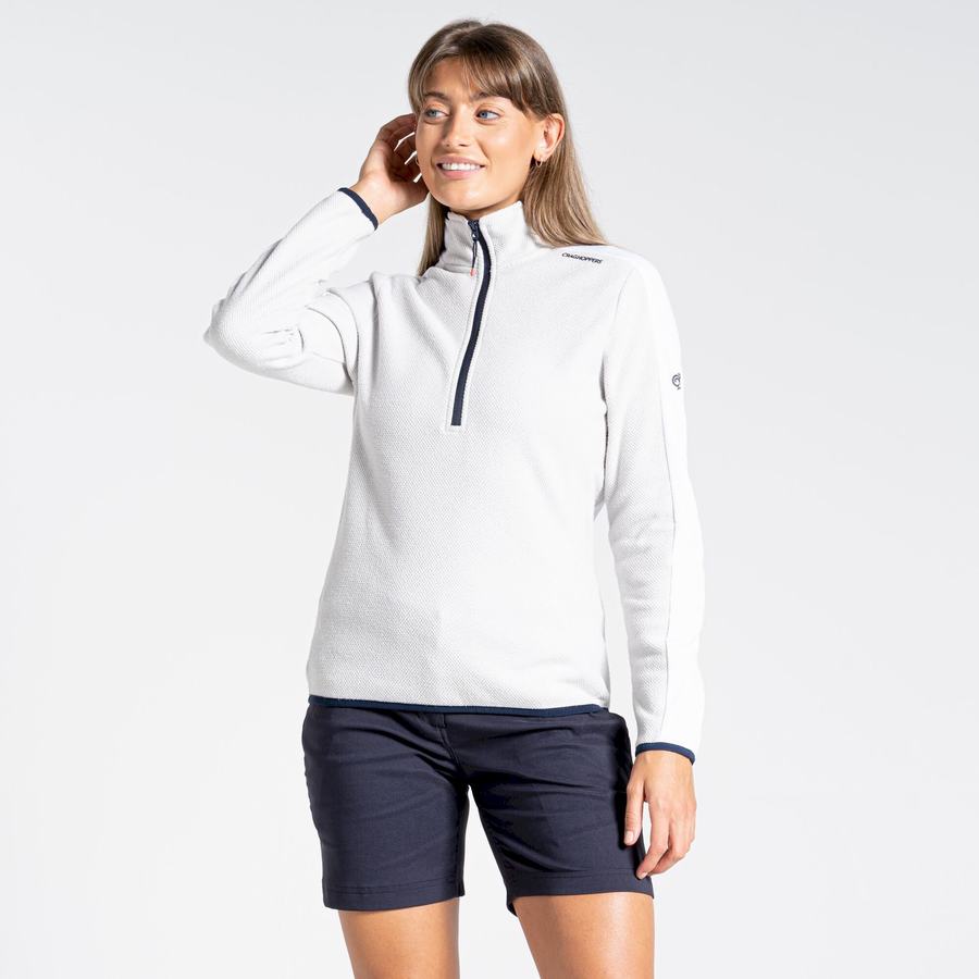 Craghoppers Minerva Half Zip Trøjer Dame Grå Hvide | XRZ6135DZ