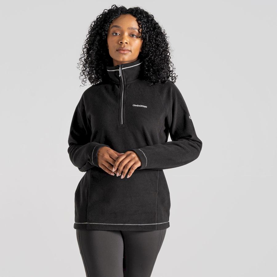 Craghoppers Miska Half Zip Trøjer Dame Sort | JVS5863AU