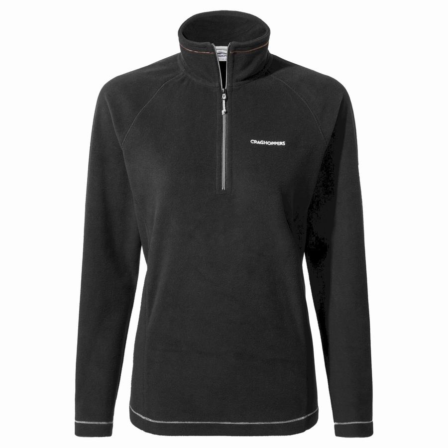 Craghoppers Miska Half Zip Trøjer Dame Sort | JVS5863AU