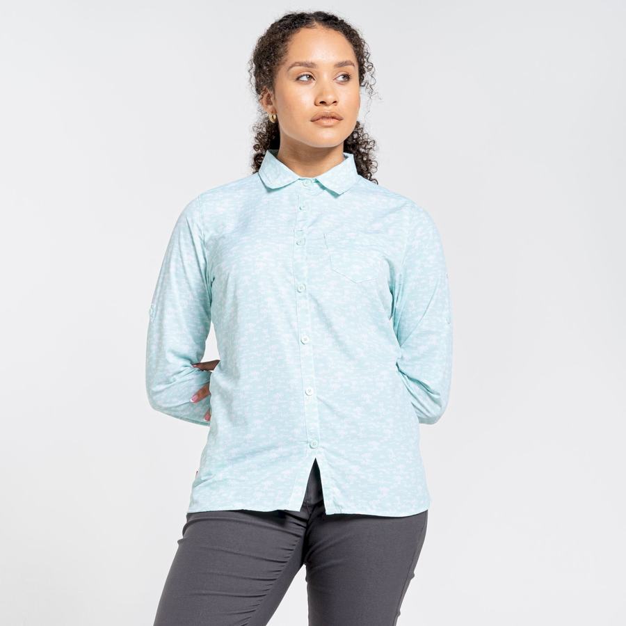 Craghoppers NosiLife Callo Long Sleeved Skjorter Dame Grøn | RSN3116PC