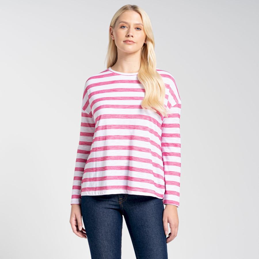 Craghoppers NosiLife Cora Long Sleeved T-shirts Dame Lilla Blomster Striber | TLM6252US