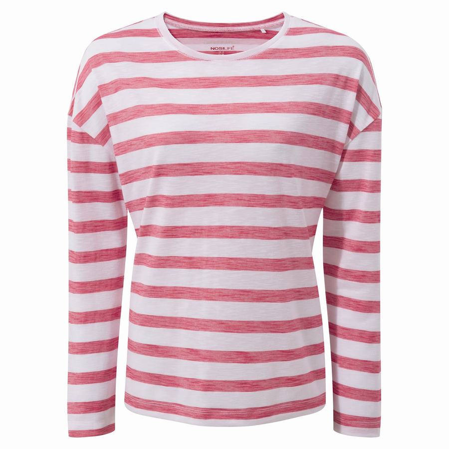 Craghoppers NosiLife Cora Long Sleeved T-shirts Dame Lilla Blomster Striber | TLM6252US