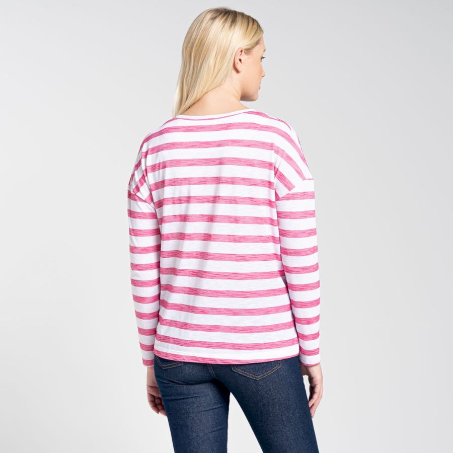 Craghoppers NosiLife Cora Long Sleeved T-shirts Dame Lilla Blomster Striber | TLM6252US