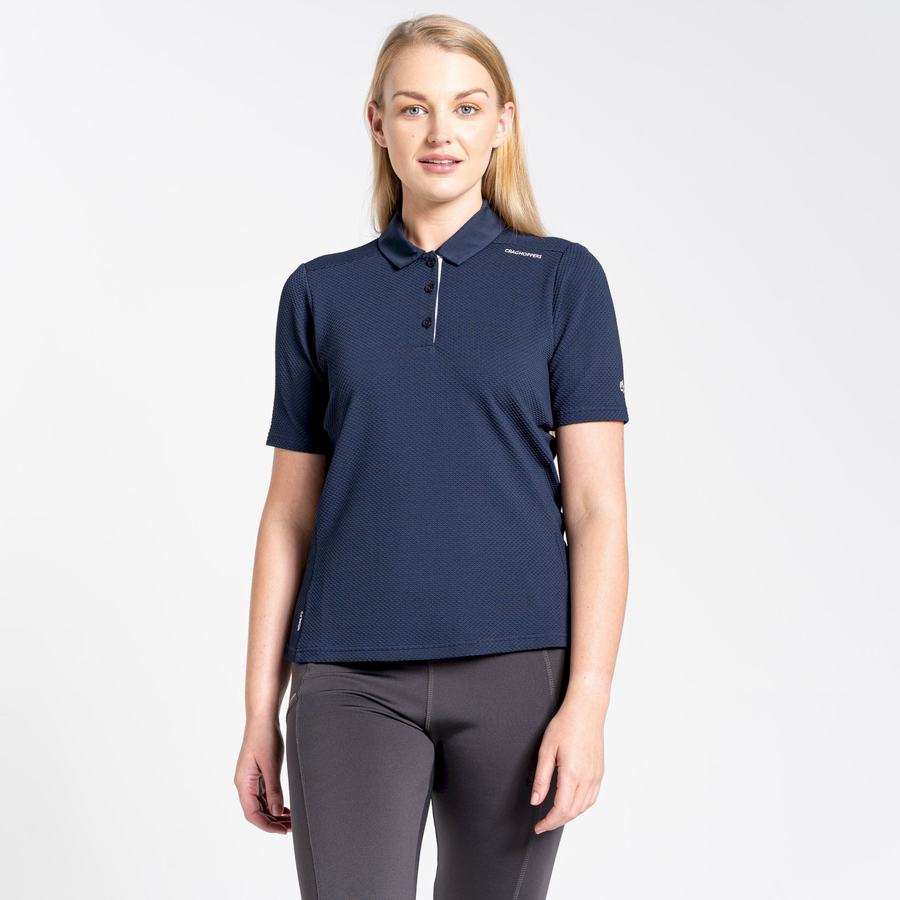 Craghoppers NosiLife Kort Sleeved Polo T-shirts Dame Blå Mørkeblå | XSQ177DI