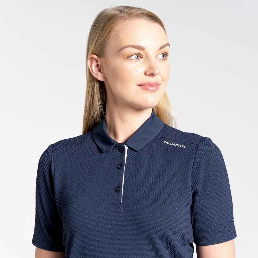 Craghoppers NosiLife Kort Sleeved Polo T-shirts Dame Blå Mørkeblå | XSQ177DI