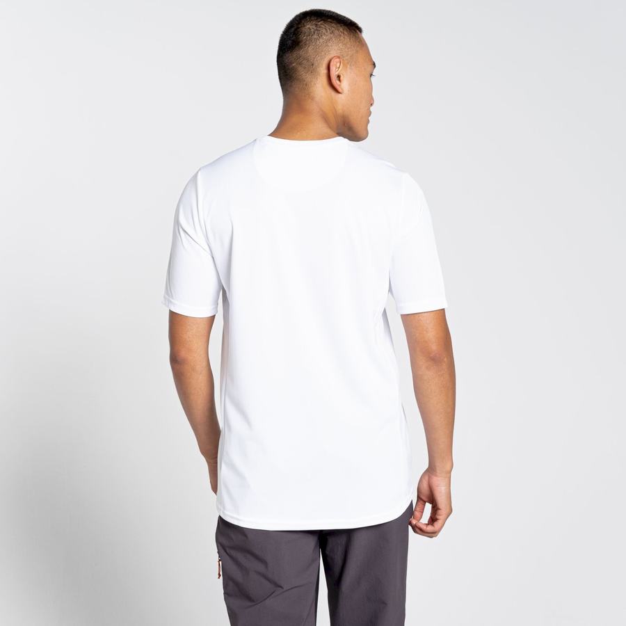 Craghoppers NosiLife Pro Active Kort Sleeved T-shirts Herre Hvide | QWE4576RD