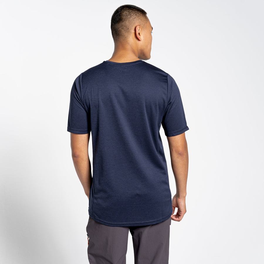 Craghoppers NosiLife Pro Active Kort Sleeved T-shirts Herre Blå Mørkeblå | YKH6638CD