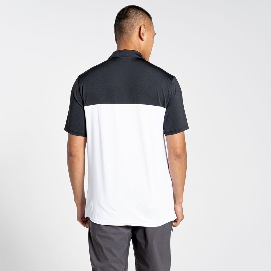 Craghoppers NosiLife Pro Kort Sleeved Polo T-shirts Herre Sort Hvide | KOH4723KB