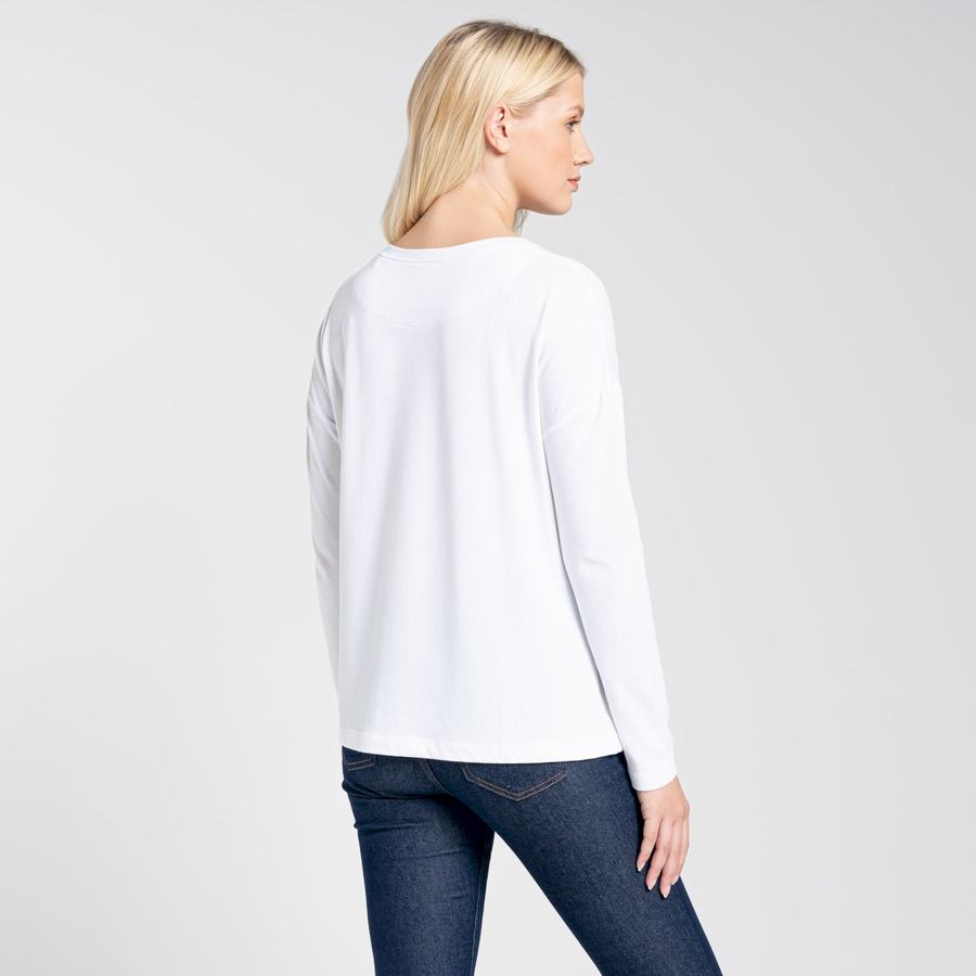 Craghoppers NosiLife Sami Long Sleeved T-shirts Dame Hvide | AYP8012HM