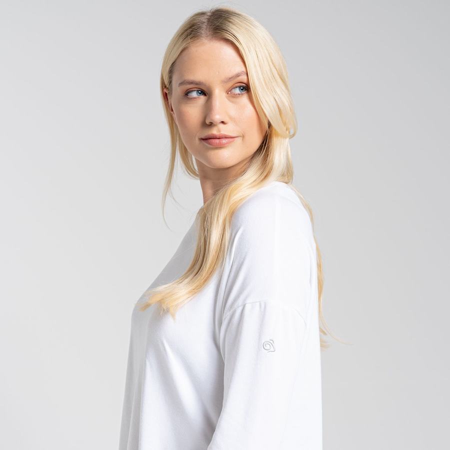 Craghoppers NosiLife Sami Long Sleeved T-shirts Dame Hvide | AYP8012HM