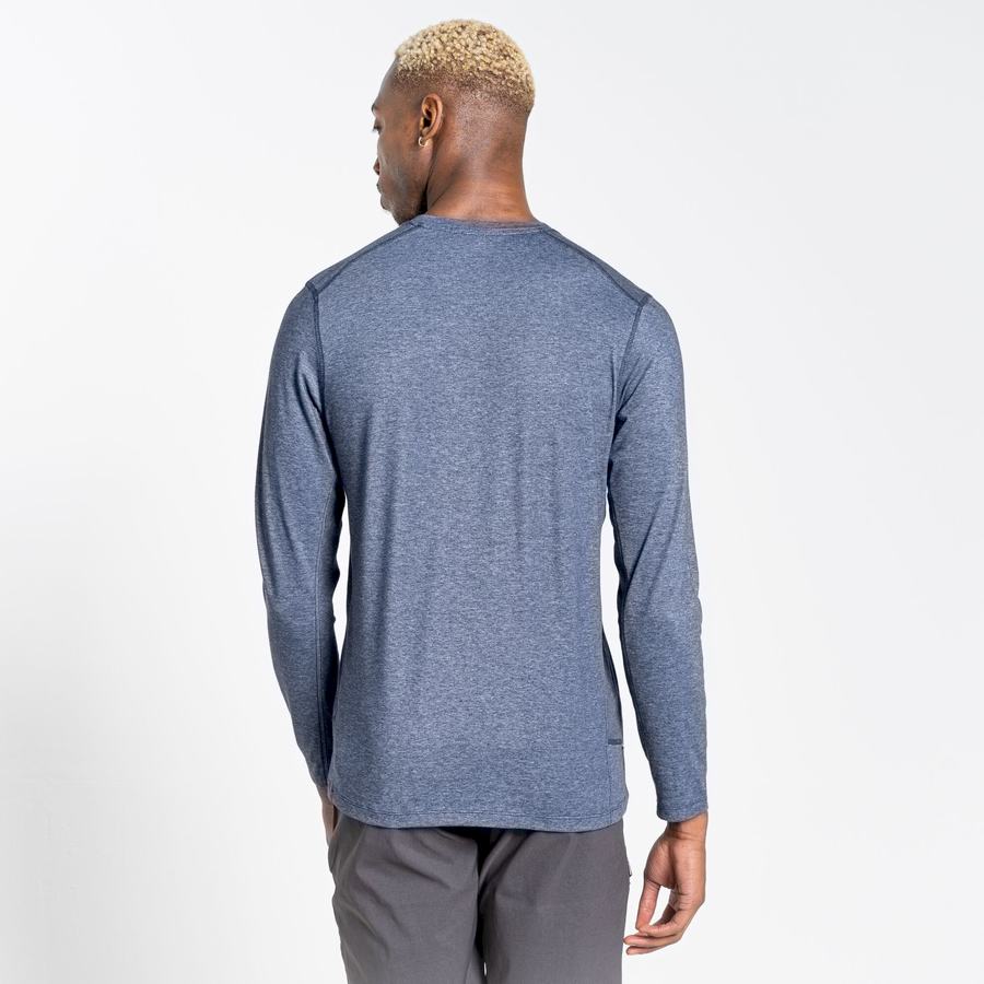 Craghoppers NosiLife Talen Long Sleeved T-shirts Herre Mørkeblå | BYM7578KN