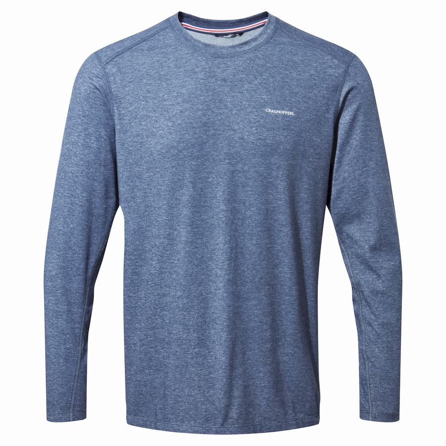 Craghoppers NosiLife Talen Long Sleeved T-shirts Herre Mørkeblå | BYM7578KN