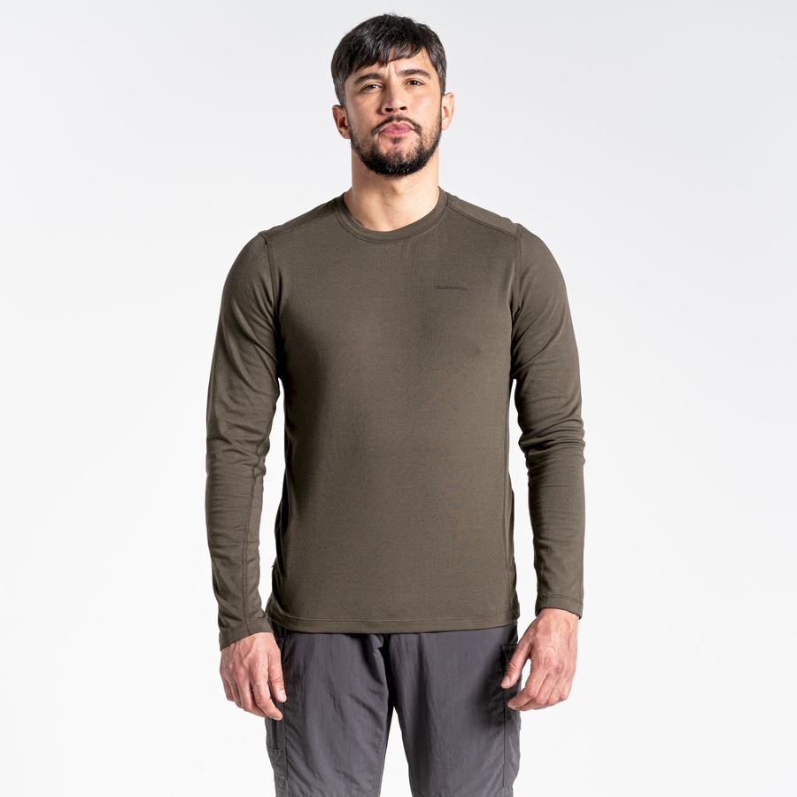 Craghoppers NosiLife Talen Long Sleeved T-shirts Herre Grøn | CZR9437JU