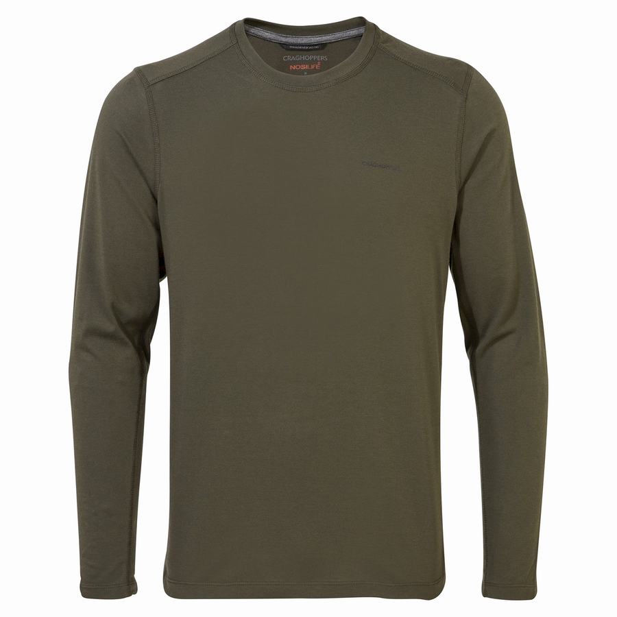 Craghoppers NosiLife Talen Long Sleeved T-shirts Herre Grøn | CZR9437JU