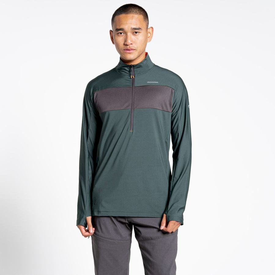 Craghoppers NosiLife Valens Half Zip Top T-shirts Herre Grøn | ZSW2844TZ