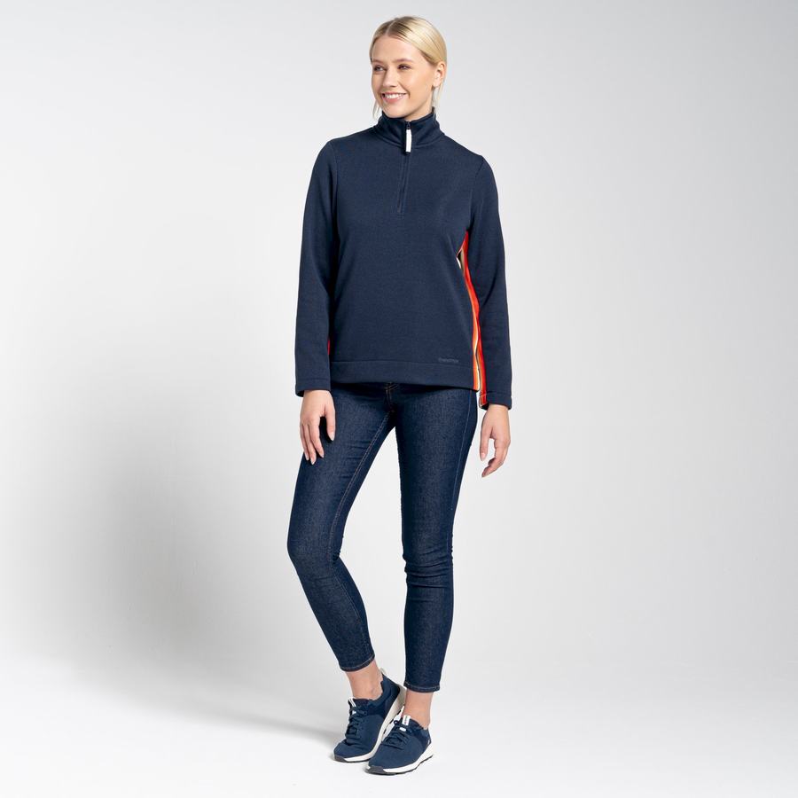 Craghoppers Pinalla Half Zip Trøjer Dame Blå Mørkeblå | QXN4138FJ