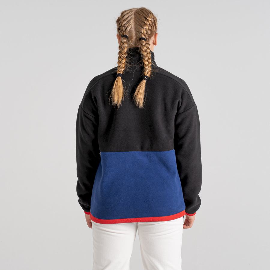 Craghoppers Spindle Half Zip Trøjer Dame Sort Lilla Blå | QYA3655IR