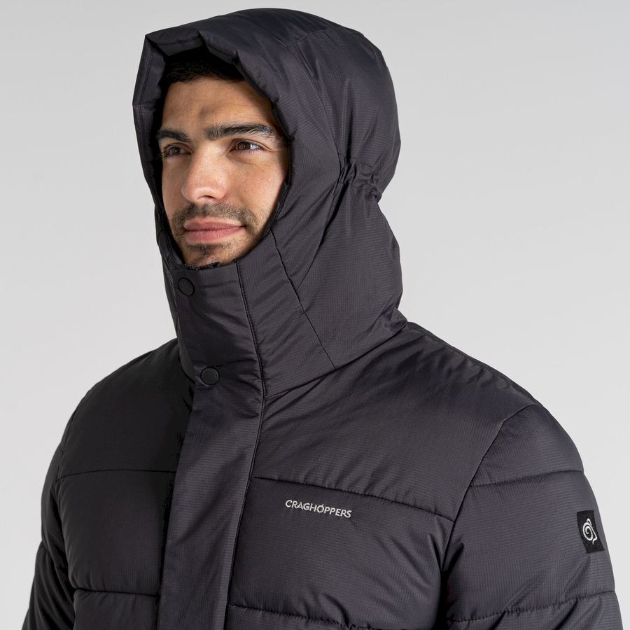 Craghoppers Sutherland Insulated Hætte Jakker Herre Sort | JQR852TJ