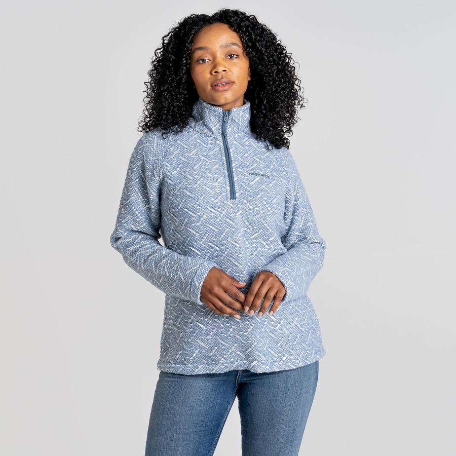 Craghoppers Talladale Half Zip Trøjer Dame Blå | NOA2683HV