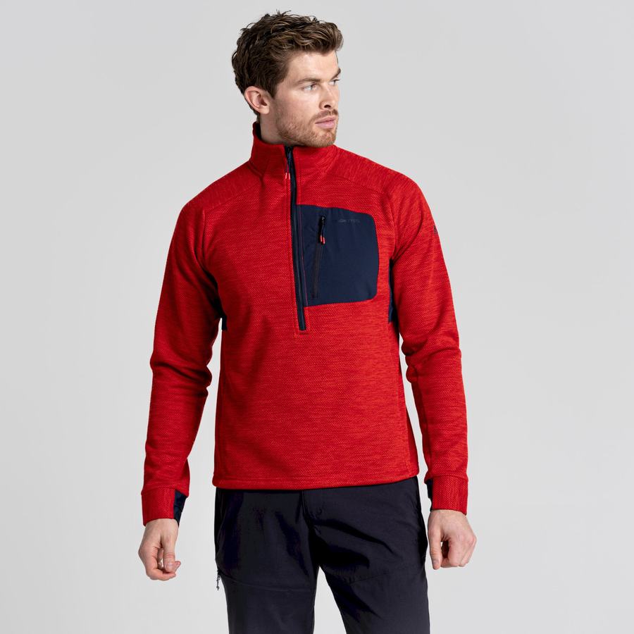 Craghoppers Tarbert Half Zip Trøjer Herre Rød | OKN563CM