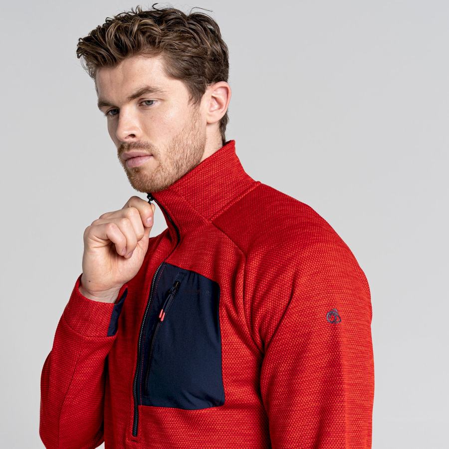 Craghoppers Tarbert Half Zip Trøjer Herre Rød | OKN563CM