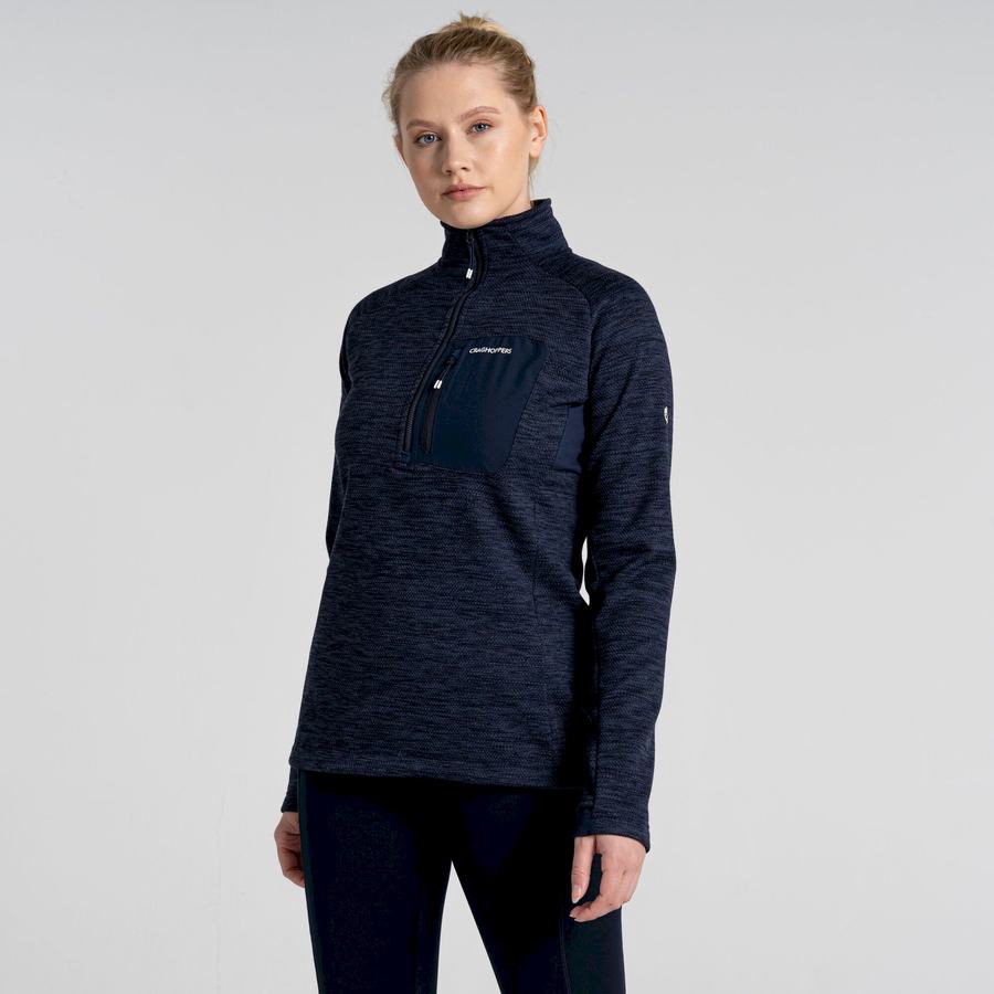 Craghoppers Trina Half Zip Trøjer Dame Blå Mørkeblå | OWW4947MI