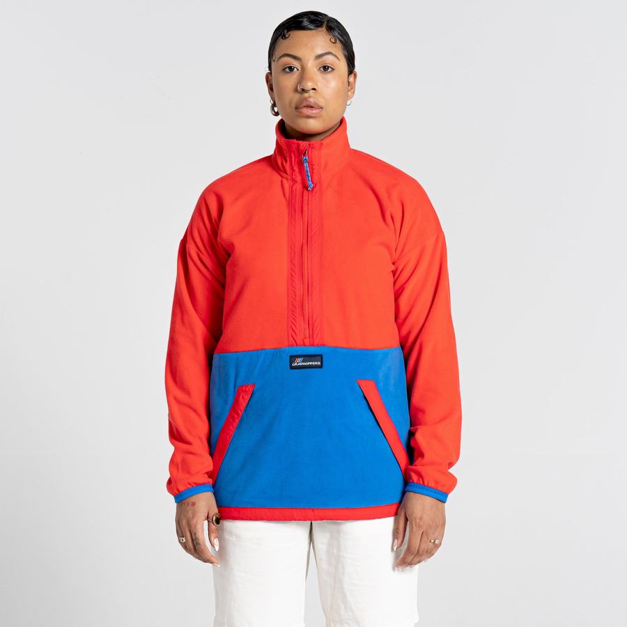 Craghoppers Welwood Half Zip Trøjer Dame Orange Rød Blå | KQH232AJ